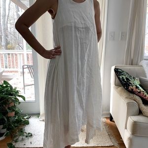 Black Crane Linen Dress